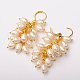 Süßwasser Perlen Cluster Ohrringe EJEW-PJE738-3