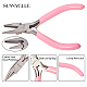 SUNNYCLUE 4.5 Inch Round Concave Pliers Wire Looping Pliers Mini Precision Pliers Wire Bending Tools for DIY Jewelry Making Hobby Projects Pink PT-SC0001-03-3
