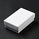 テクスチャ ペーパー ネックレス ギフト ボックス  中にスポンジマット付き  長方形  ホワイト  8.1x5.1x2.7cm  内径：4.6x7.3cm  深さ：2.5cm OBOX-G016-C04-A-3