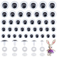 Superfindings 5 スタイル クラフト プラスチック 人形の目 ぬいぐるみの目  安全の目  フラットラウンド  ブラック  10~23mm  60セット /箱 DIY-FH0005-04-1