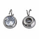 201 Stainless Steel Clear Cubic Zirconia Charms STAS-N087-47P-2