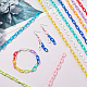 Nbeads 20 Strands 10 Colors Handmade Opaque Acrylic Paperclip Chains KY-NB0001-33-4