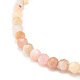 Bracelet extensible perlé rond opale rose naturel BJEW-JB07744-4
