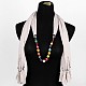 Simple Design Women's Beaded Cloth Scarf Necklaces NJEW-I067-08A-1