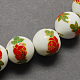 Handmade Printed Porcelain Beads PORC-Q199-10mm-15-2
