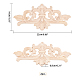 SUPERFINDINGS 2pcs Decorative Rubber Wood Carved Onlay Applique Flower Decal Unpainted Applique Furniture Corners Home Door Decor AJEW-OC0001-51A-2