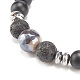 2 pièces 2 styles de pierres précieuses mixtes naturelles et synthétiques rondes perlées ensemble de bracelets extensibles pour femmes BJEW-JB08023-7