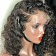 短い巻き毛のかつら  黒人女性用のレースフロントウィッグ  合成かつら  耐熱高温繊維  ブラック  16インチ（40.6cm） OHAR-L010-045-3