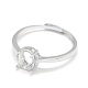 925 componentes de anillo de dedo de garra de diamante de imitación de plata esterlina STER-E061-30P-2