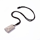Natural Fossil Coral Arch Pendant Necklace with Nylon Cord for Women NJEW-C002-03-2