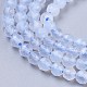 Naturelles bleu perles de calcédoine brins G-R475-032-3