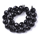 Chapelets de perles en tourmaline noire naturelle X-G-S345-4mm-002-2