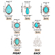 Pandahall elite 12pcs 6 pendentifs turquoises synthétiques de style FIND-PH0005-12-5