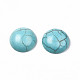 Fornituras artesanales teñidos de la piedra preciosa de la turquesa sintética planas cabuchones cúpula de espalda X-TURQ-S266-16mm-01-2