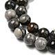 Perles de jaspe argent noir naturel G-R494-A17-02-3
