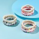 Ensemble de bracelets extensibles en perles heishi en argile polymère faits à la main BJEW-JB07401-2