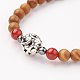 Wood Lace Stone Bead Necklaces NJEW-JN01921-3