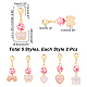 AHANDMAKER 10 Pcs Pink Love Heart Keychain HJEW-PH0001-57-4