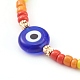Bracelets de perles tressées en nylon ajustable arc-en-ciel BJEW-JB06021-3
