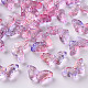 Perles de verre peintes par pulvérisation transparentes deux tons GLAA-S190-018E-01-1