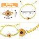 FIBLOOM 6Pcs 6 Colors Alloy Enamel Sunflower Link Bracelets Set BJEW-FI0001-07-2