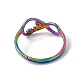 Chapado en iones (ip) 201 anillo ajustable de amor infinito de acero inoxidable para mujer RJEW-C045-03M-3