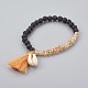 Glass Beads Charm Bracelets BJEW-JB04052-M-2