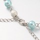 Round Glass Pearl Anklets AJEW-AN00062-06-4