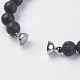 Natürliche Lava Rock Perlen Stretch Armbänder BJEW-E326-12D-3