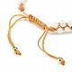 Bracelet de perles tressées en howlite naturelle et synthétique en forme de larme BJEW-JB08116-04-5