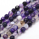 Faceted Round Dyed Natural Striped Agate/Banded Agate Beads Strands G-G581-4mm-40-1