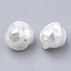 環境に優しいプラスチック模造真珠ビーズ  高い光沢  グレードA  ホワイト  10x10x8.5mm  穴：1.4mm MACR-T013-03-2