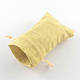 ポリエステル模造黄麻布包装袋巾着袋  レモンシフォン  9x7cm X-ABAG-R005-9x7-13-2