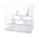 透明なプラスチックのミニフィギュアのディスプレイケース  模型用4段ホルダーライザー  ビルディングブロック  人形展示  長方形  透明  完成品：31.5x26.5x30cm ODIS-WH0025-142C-1