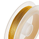 Benecreat3連売り銅クラフトワイヤー  長持ちメッキ  ツイストラウンド  ゴールドカラー  0.3mm  約80m /ロール CWIR-BC0008-0.3mm-G-5