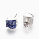 Natural Dyed Druzy Quartz Stud Earrings EJEW-P166-A03-2