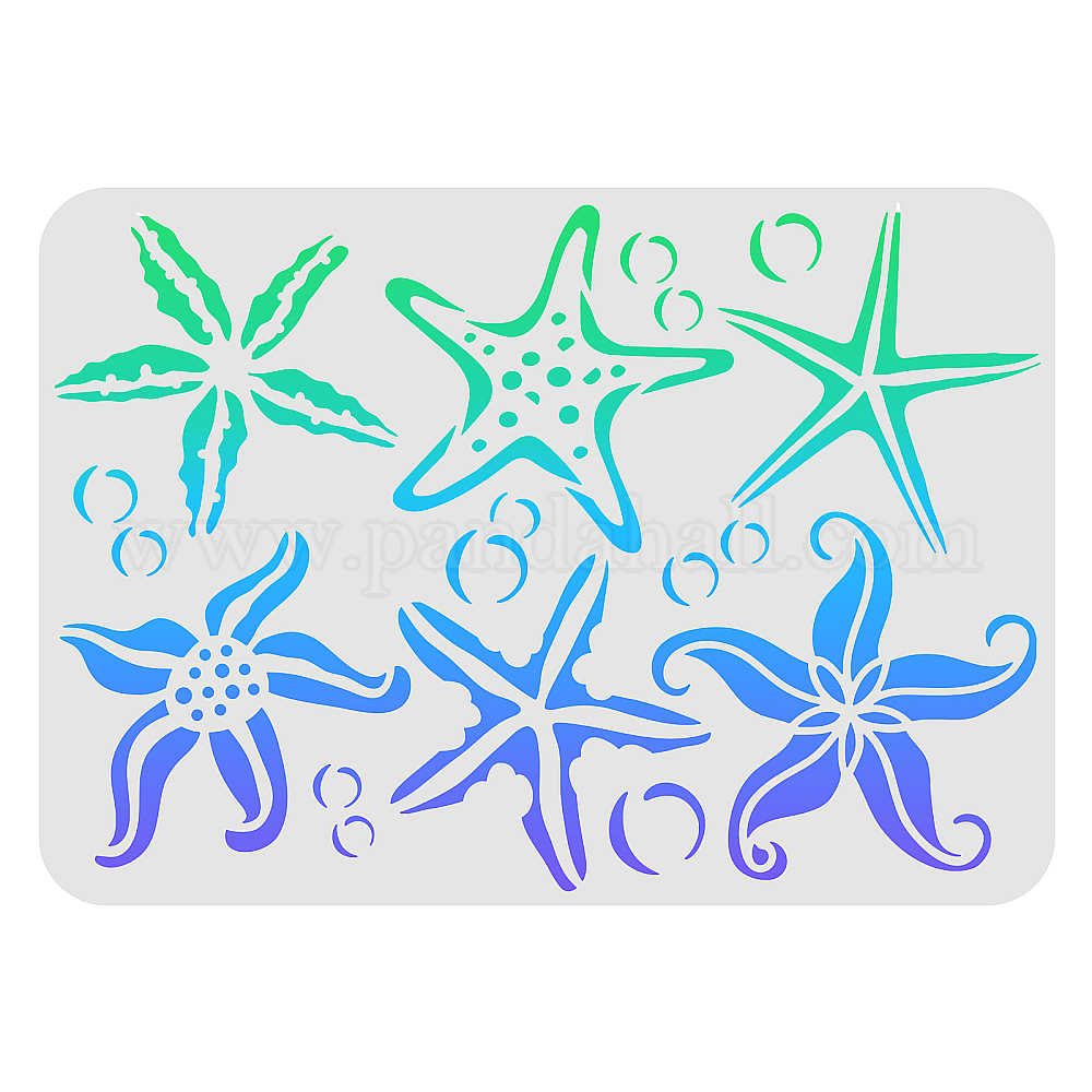 Shop FINGERINSPIRE Starfish Stencil 29.7x21cm 8 Starfish Drawing