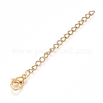 304 Stainless Steel Chain Extender, with Lobster Claw Clasp, Golden, 65.5mm, Link: 4x2.8x0.5mm, Clasp: 11x7x3.5mm