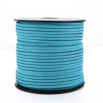Eco-Friendly Faux Suede Cord, Faux Suede Lace, Dark Turquoise, 3.0x1.4mm, about 98.42 yards(90m)/roll