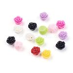 Perles en résine, fleur, couleur mixte, 6x4mm, Trou: 1mm