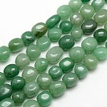 Pépites vertes naturelles aventurine perles brins, 8~12x8~12mm, Trou: 1mm, Environ 31~40 pcs/chapelet, 15.5 pouce