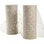 Cintas de malla decorativa con lentejuelas brillantes, tela de tul, Tela del carrete del carrete del tul para la fabricación de la falda, bronceado, 6 pulgada (15 cm), aproximamente 25yards / rodillo (22.86 m / rollo)