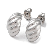 304 Stainless Steel Croissant Ear Studs for Women EJEW-P234-02P