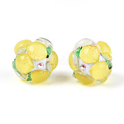 Круглые бусины из смолы в виде фруктов RESI-T059-03L