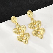 Латунные серьги-гвоздики в форме каплевидных подвесок EJEW-M066-03G