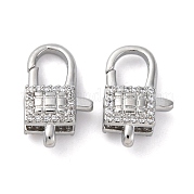 Застежки-клешни из прозрачной латуни с кубическим цирконием KK-Z078-43P