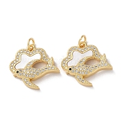 Латунные микропаве прозрачные подвески с фианитом KK-B083-33A-G