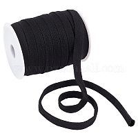 BENECREAT 27 Yards Black Flat Replacement Cotton Cords, 8mm Wide Flat  Drawstring Cord Rope with Plastic Empty Spools for Garment Accessories