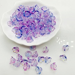 Perles vernissées manuelles, couleur ab , muguet, violet foncé, 12x8mm, Trou: 1.2mm