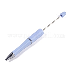 Pluma rebordeable, bolígrafo de plástico, para diy bolígrafo personalizado con cuentas de joyería, azul acero claro, 145~148x11.4mm
